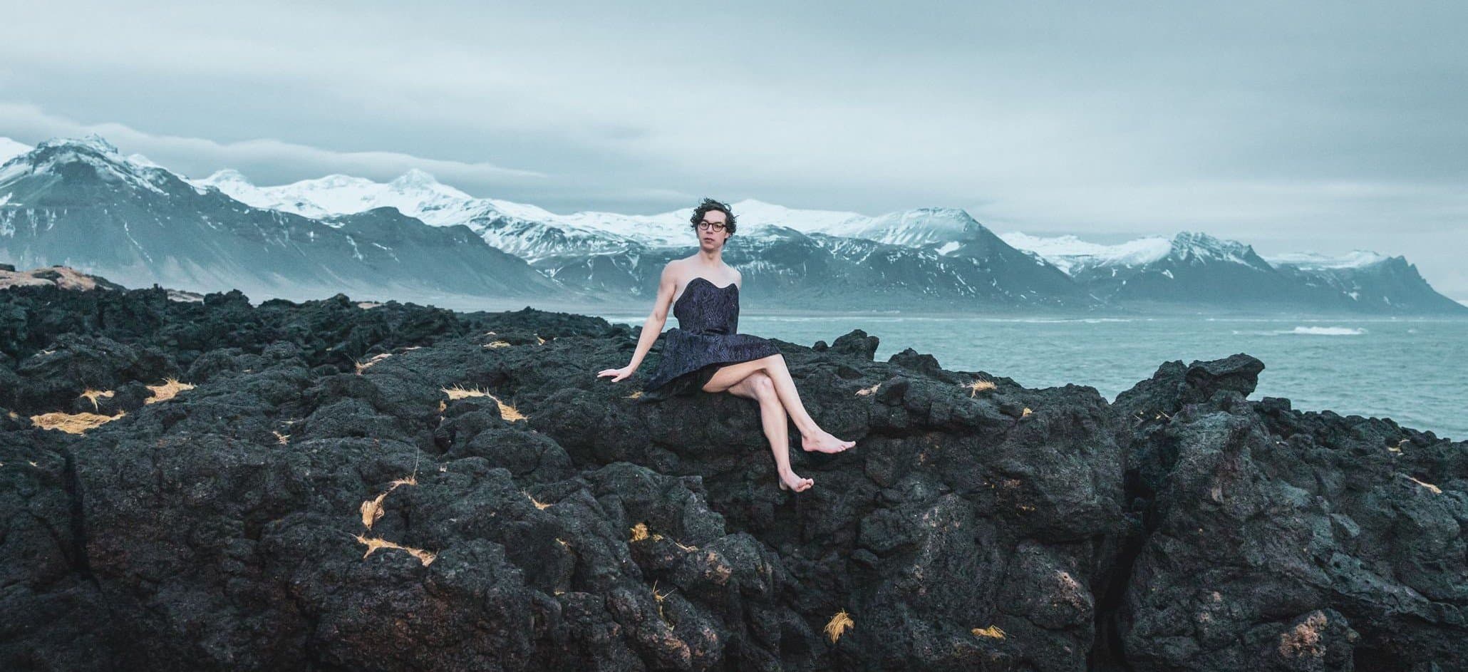 On the rocks — wide landscape, Búðir Iceland